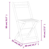 Folding Bistro Chairs 4 pcs Solid Wood Acacia