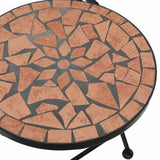 Mosaic Bistro Set Terracotta Iron and Ceramic