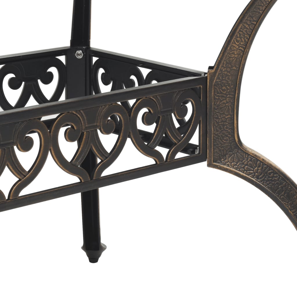 5 Piece Garden Dining Set Bronze Cast Aluminium