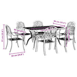 7 Piece Garden Dining Set Bronze Cast Aluminium