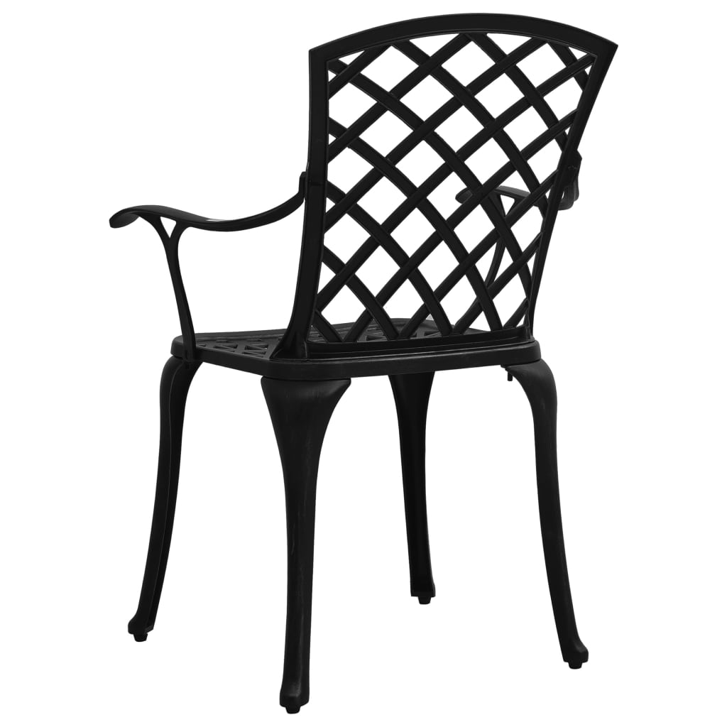 Garden Chairs 6 pcs Cast Aluminium Black