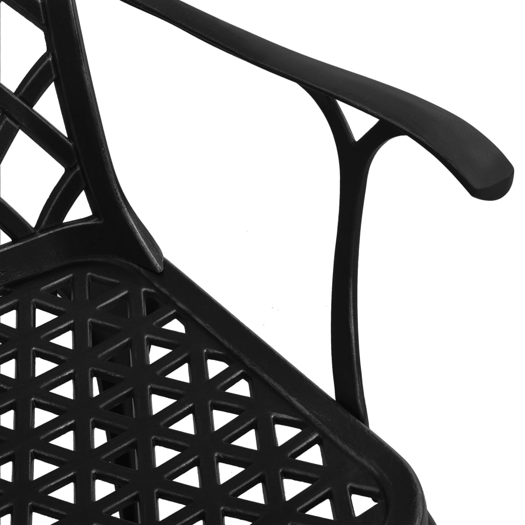 Garden Chairs 6 pcs Cast Aluminium Black