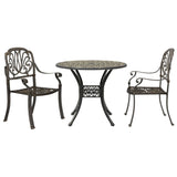 3 Piece Bistro Set Bronze Cast Aluminium