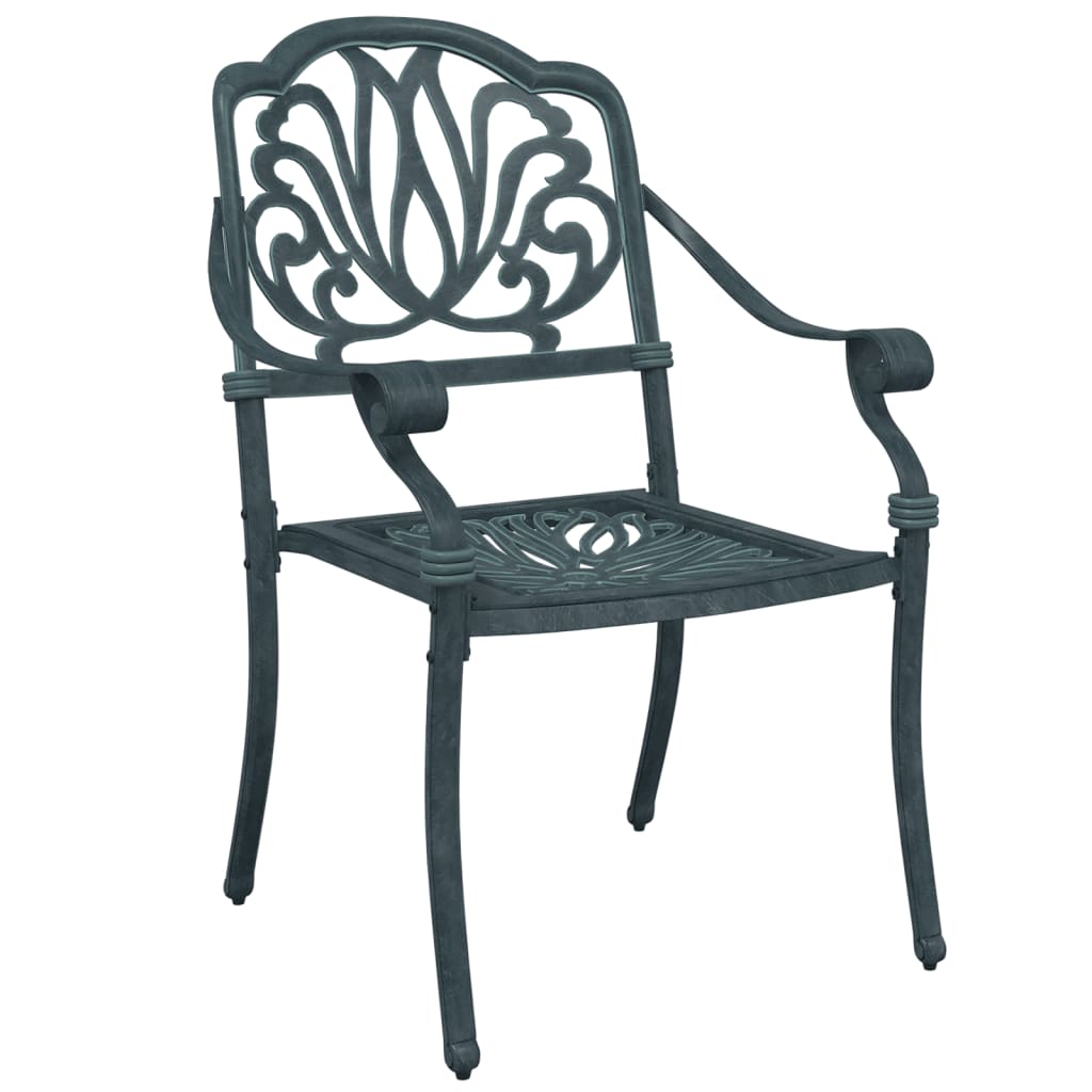 3 Piece Bistro Set Green Cast Aluminium