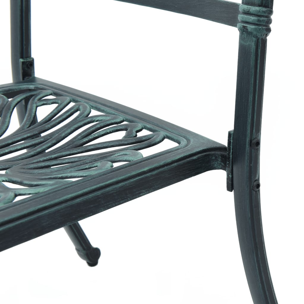 3 Piece Bistro Set Green Cast Aluminium