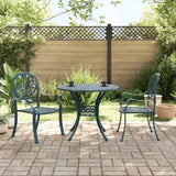 3 Piece Bistro Set Green Cast Aluminium