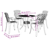 5 Piece Garden Dining Set Black Cast Aluminium