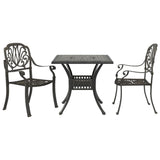 3 Piece Bistro Set Bronze Cast Aluminium