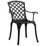 5 Piece Garden Dining Set Black Cast Aluminium