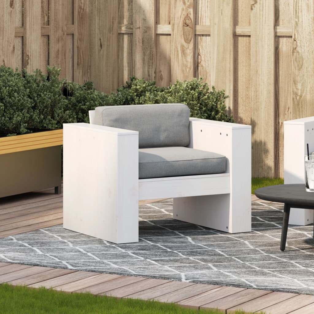 Garden Sofa White 79x60x62 cm Solid Wood Pine