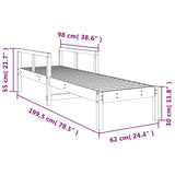 Sun Lounger 199.5x62x55 cm Solid Wood Pine