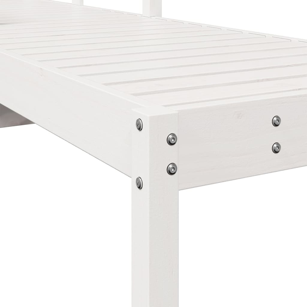 Sun Lounger White 199.5x62x55 cm Solid Wood Pine