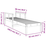 Sun Lounger 199.5x62x55 cm Solid Wood Douglas