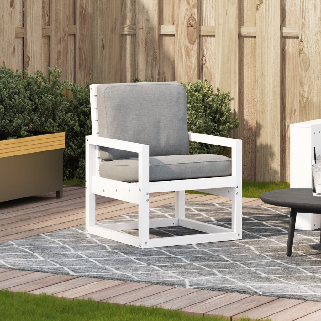 Garden Chair White 57.5x63x76 cm Solid Wood Pine