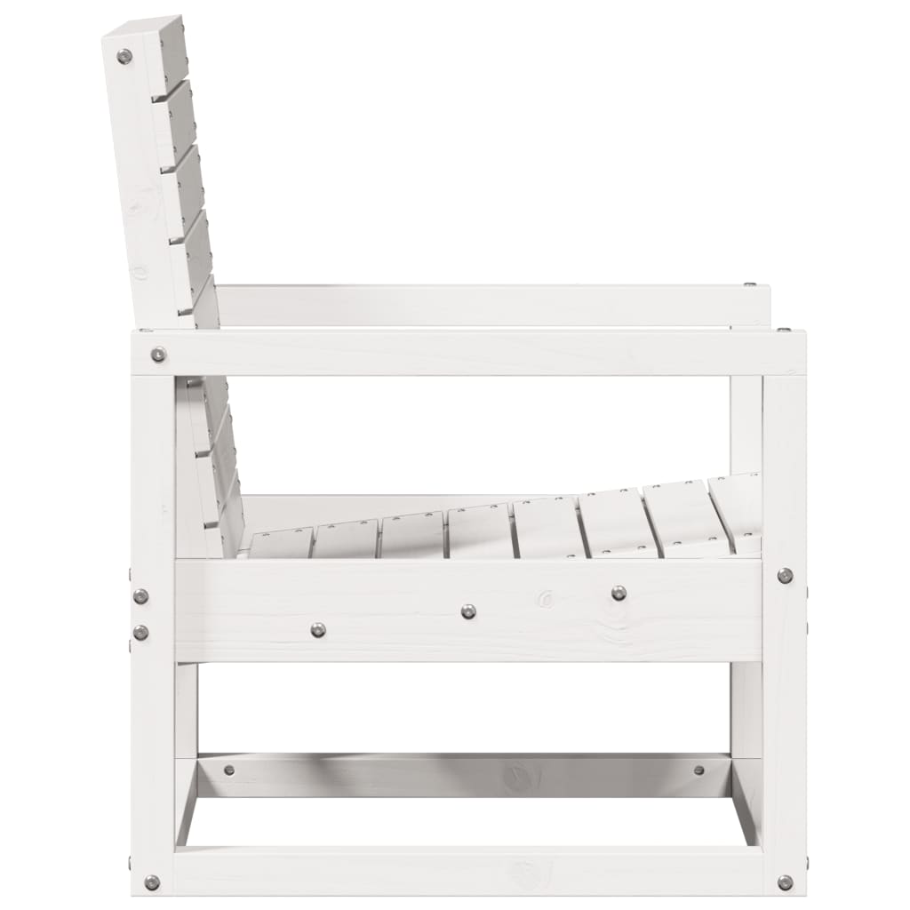 Garden Chair White 57.5x63x76 cm Solid Wood Pine