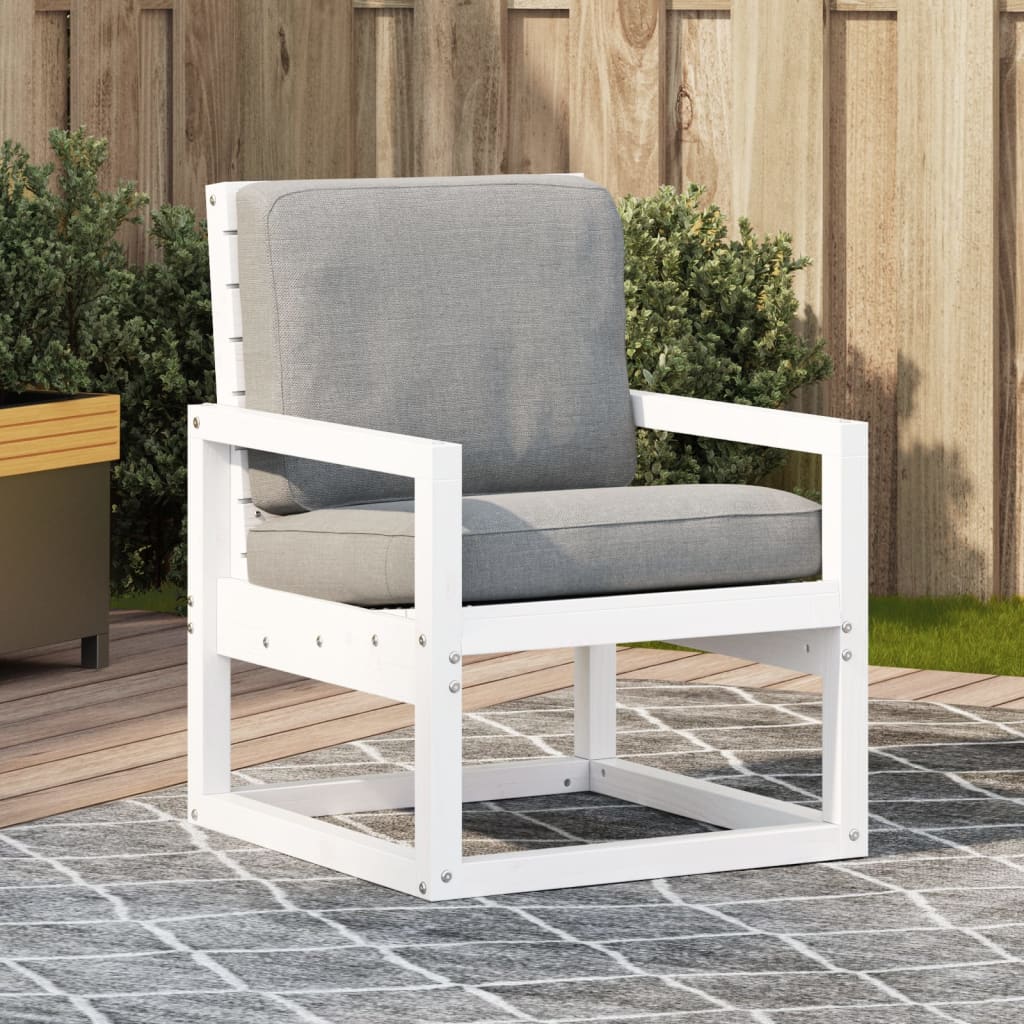 Garden Chair White 57.5x63x76 cm Solid Wood Pine