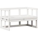 Garden Sofa Bench Extendable White Solid Wood Pine