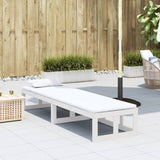 Garden Sofa Bench Extendable White Solid Wood Pine