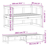 Garden Sofa Bench Extendable White Solid Wood Pine