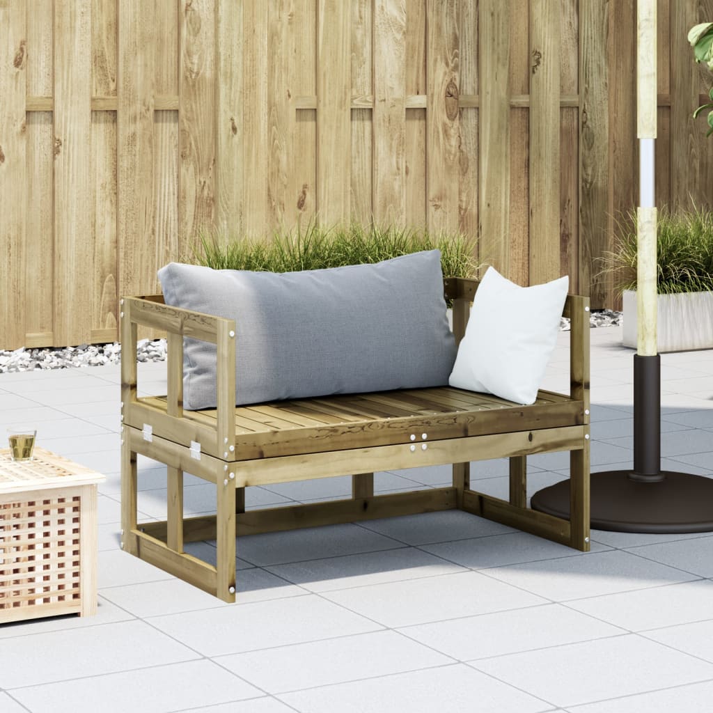 Garden Sofa Bench Extendable Impregnated Wood Pine