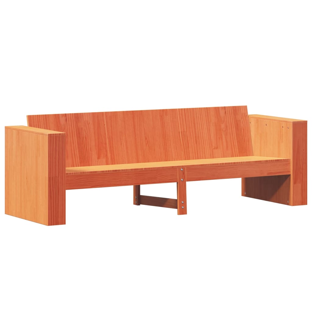 Garden Sofa 3-Seater Wax Brown 189x60x62 cm Solid Wood Pine