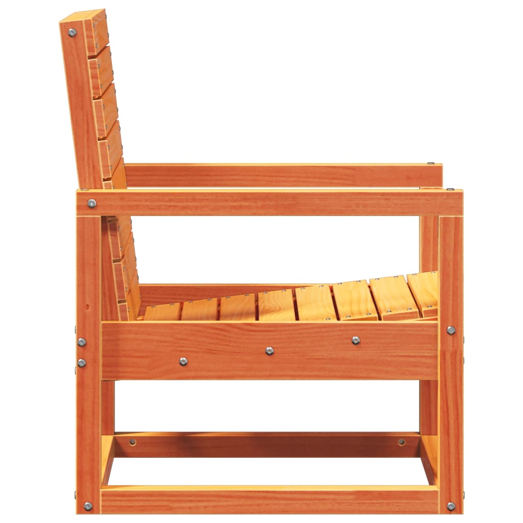 Garden Chair Wax Brown 57.5x63x76 cm Solid Wood Pine