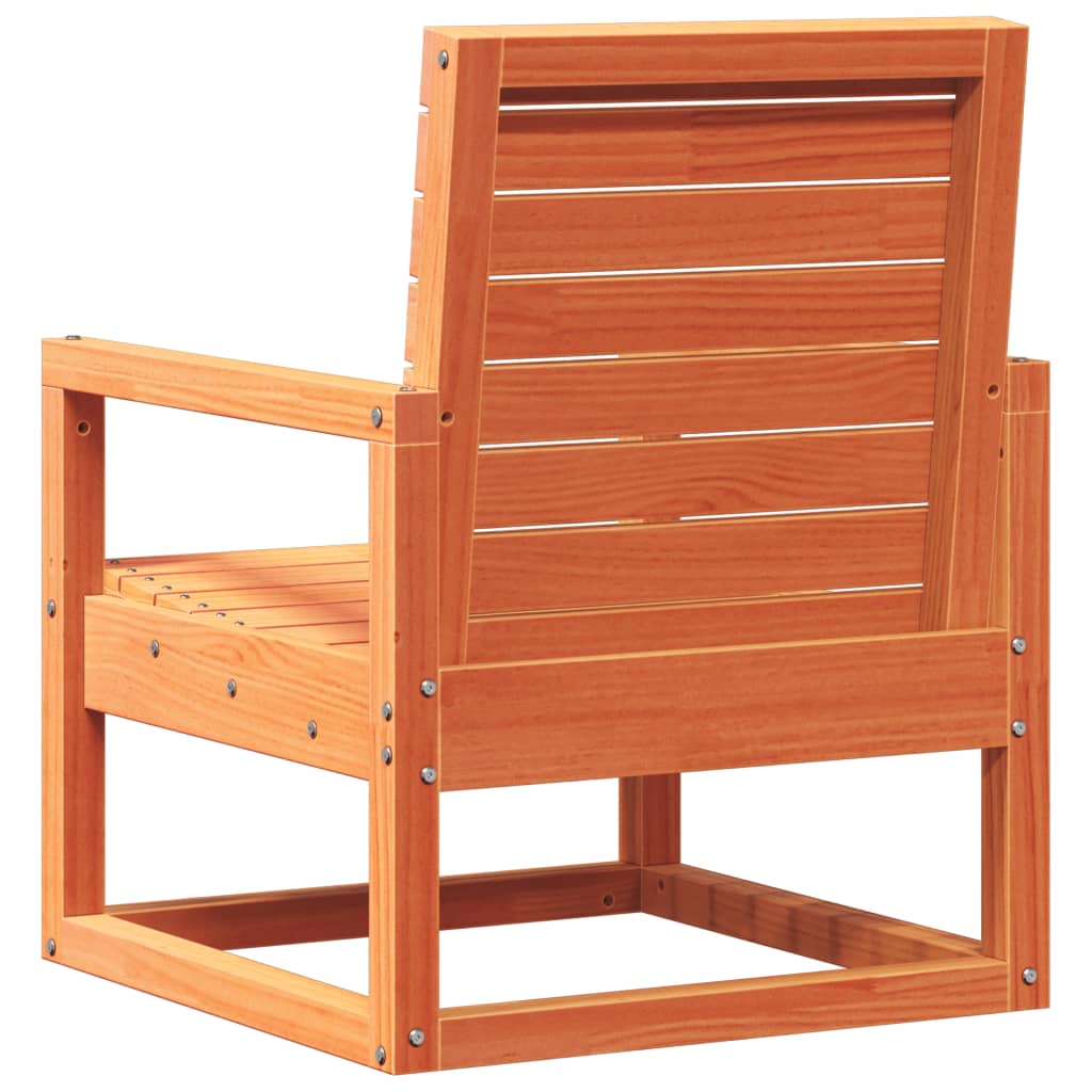 Garden Chair Wax Brown 57.5x63x76 cm Solid Wood Pine