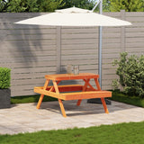 Picnic Table Wax Brown 105x134x75 cm Solid Wood Pine