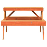 Picnic Table Wax Brown 105x134x75 cm Solid Wood Pine