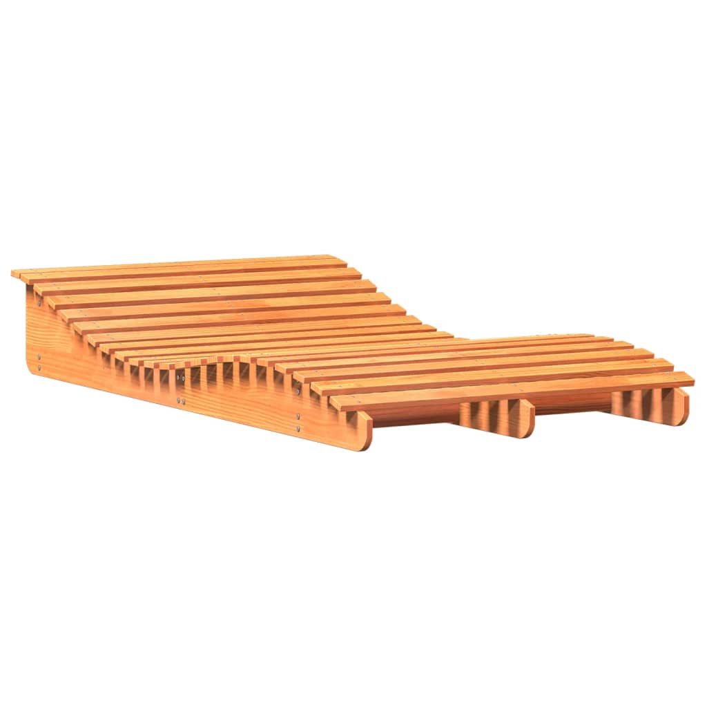 Sun Lounger Wax Brown 205x110x31.5 cm Solid Wood Pine