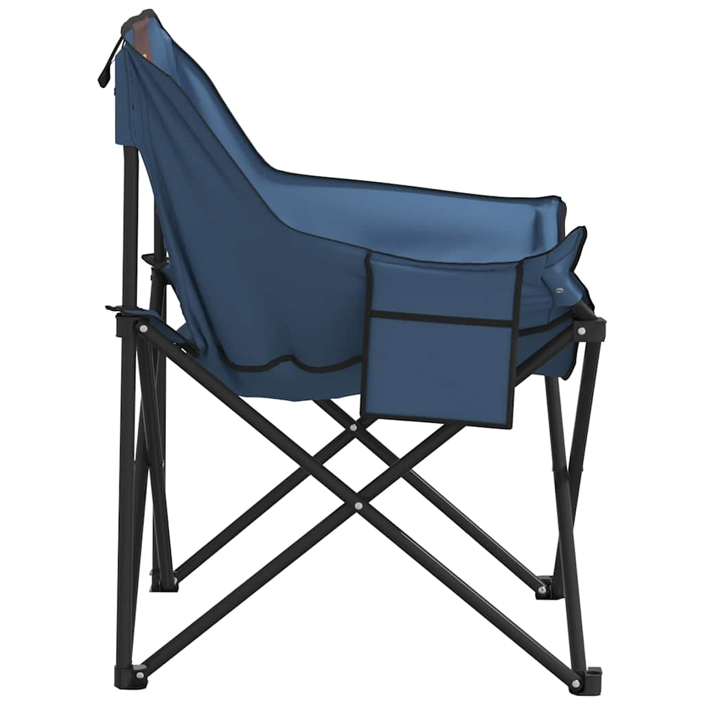 Camping Chairs with Pocket Foldable 2 pcs Blue