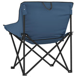 Camping Chairs with Pocket Foldable 2 pcs Blue