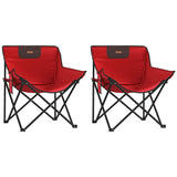 Camping Chairs with Pocket Foldable 2 pcs Red