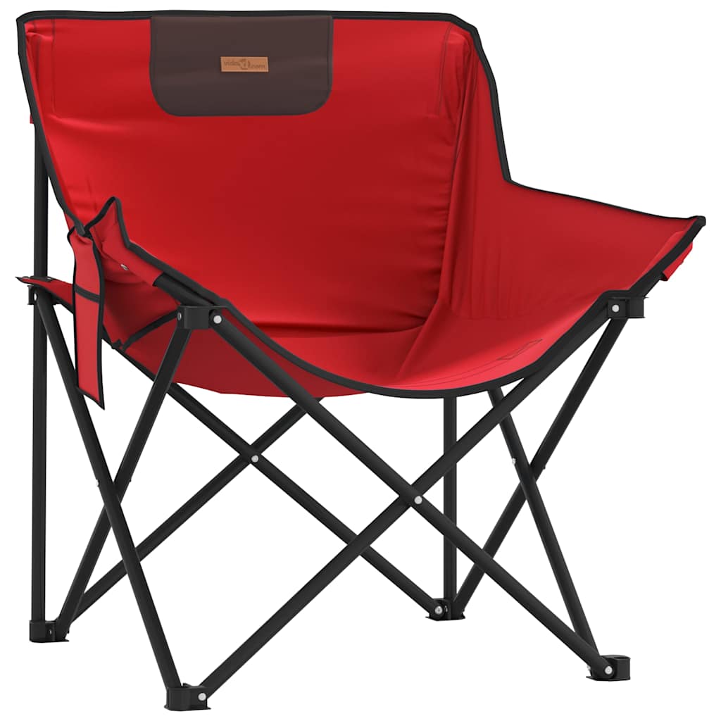 Camping Chairs with Pocket Foldable 2 pcs Red