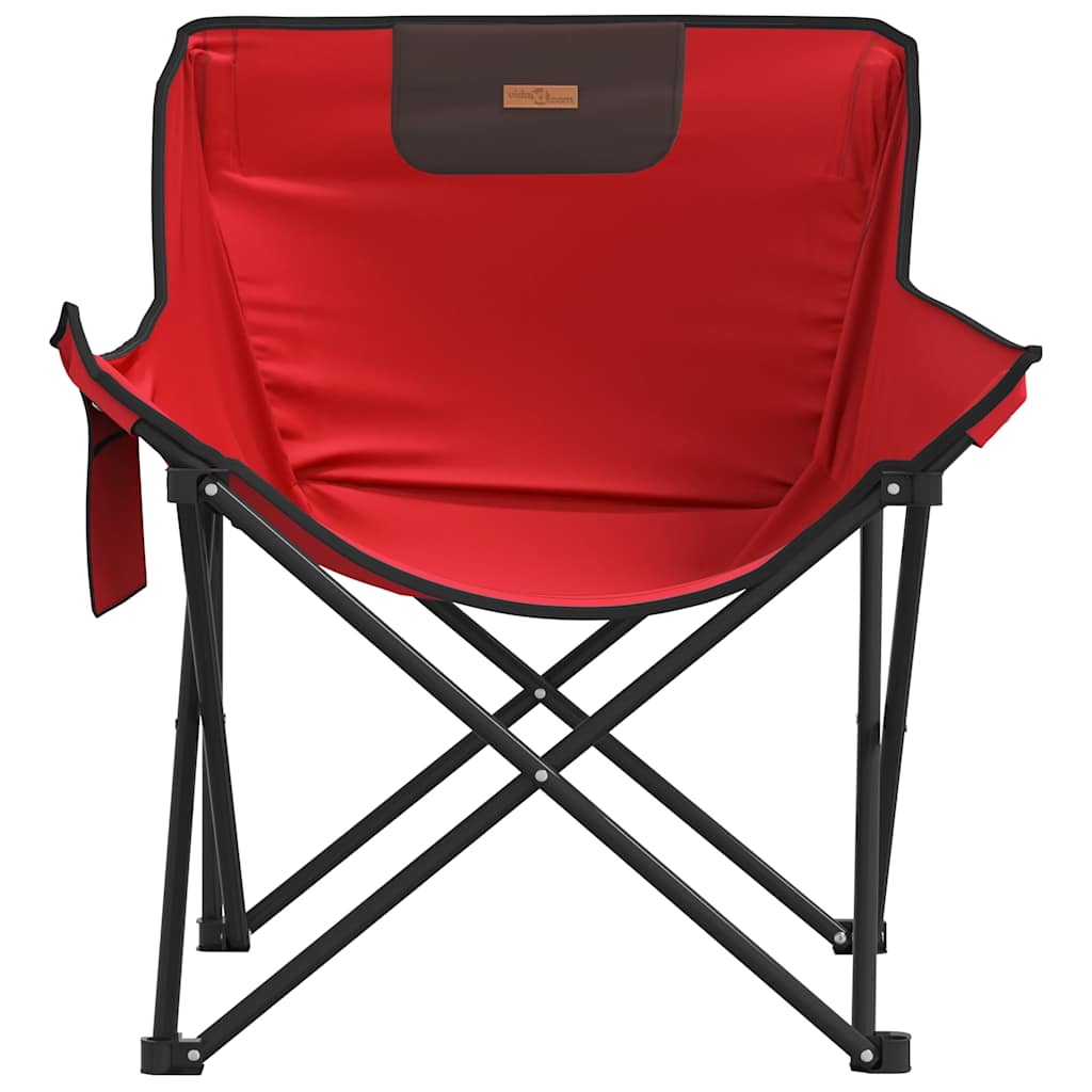 Camping Chairs with Pocket Foldable 2 pcs Red