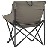 Camping Chairs with Pocket Foldable 2 pcs Grey