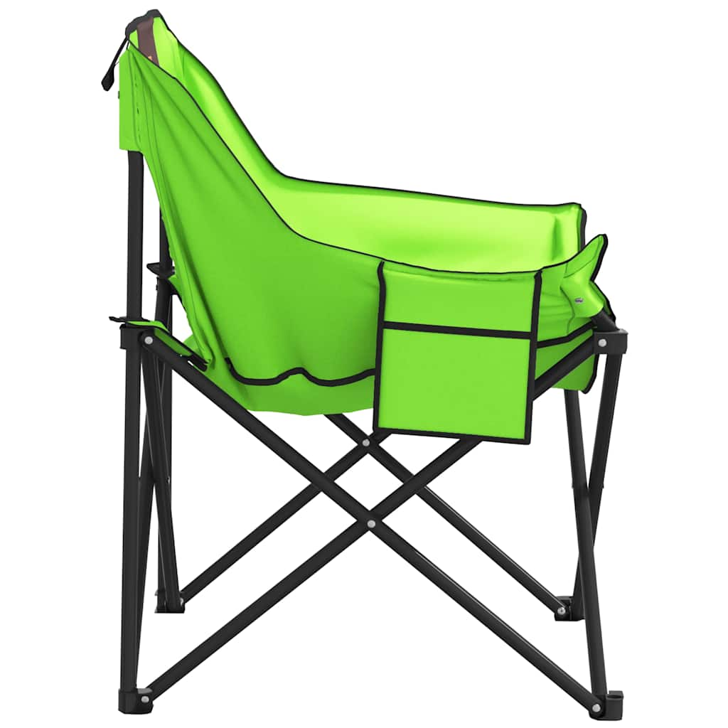 Camping Chairs with Pocket Foldable 2 pcs Green