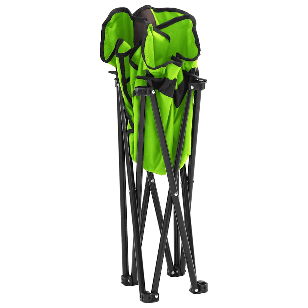 Camping Chairs with Pocket Foldable 2 pcs Green