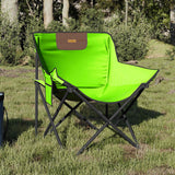 Camping Chairs with Pocket Foldable 2 pcs Green