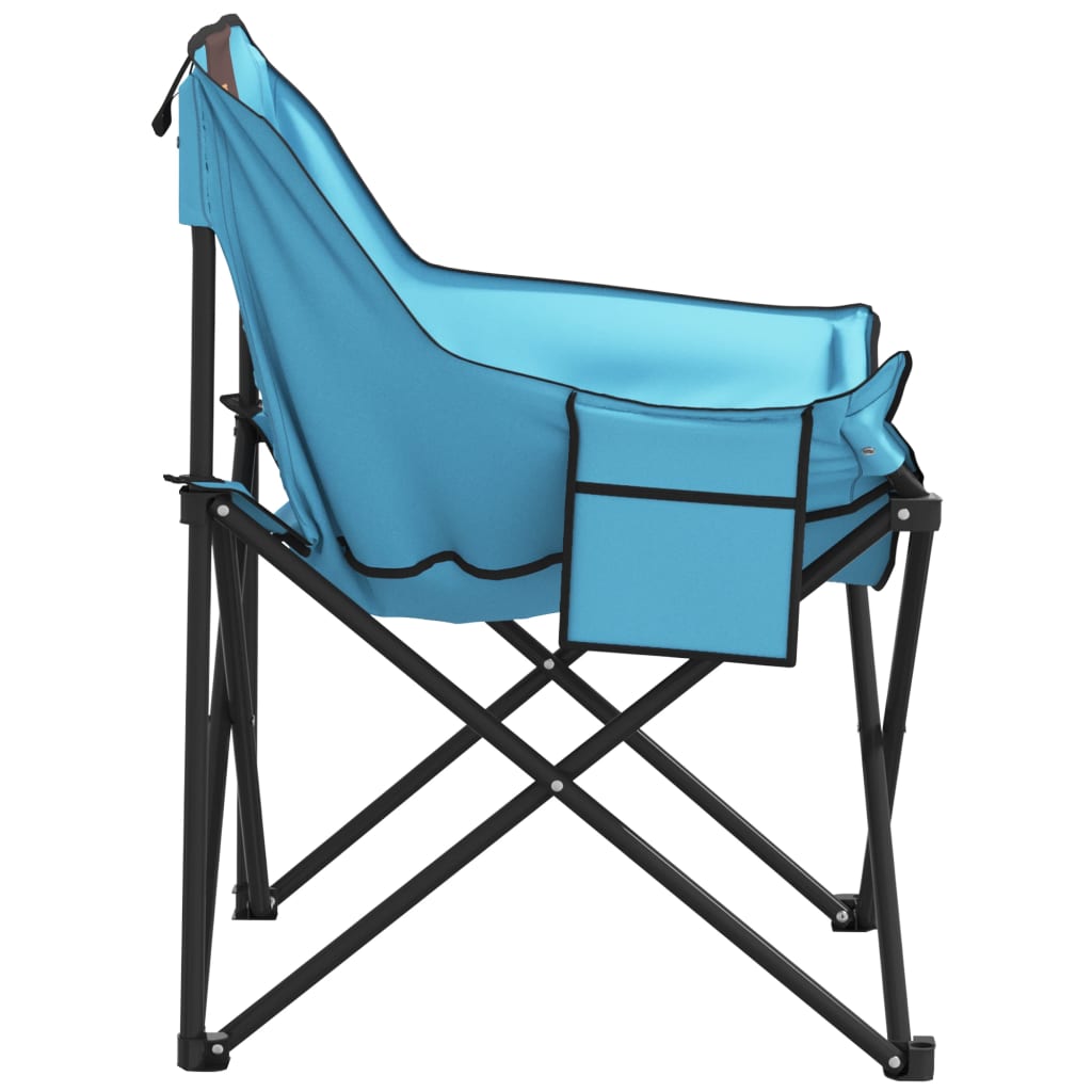 Camping Chairs with Pocket Foldable 2 pcs Bright Blue