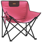 Camping Chairs with Pocket Foldable 2 pcs Pink