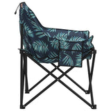 Camping Chairs with Pocket Foldable 2 pcs Leave Print