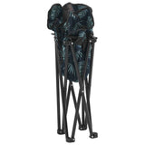 Camping Chairs with Pocket Foldable 2 pcs Leave Print