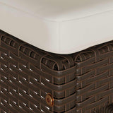 Garden Bar Stools with Cushions 4 pcs Brown Poly Rattan