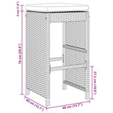 Garden Bar Stools with Cushions 4 pcs Black Poly Rattan