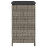 Garden Bar Stools with Cushions 4 pcs Grey Poly Rattan