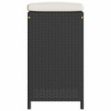 Garden Bar Stools with Cushions 6 pcs Black Poly Rattan