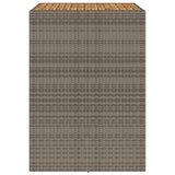 Garden Bar Table with Acacia Wood Top Grey 105x80x110 cm Poly Rattan