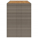 Garden Bar Table with Acacia Wood Top Grey 185x80x110 cm Poly Rattan
