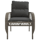 4 Piece Garden Sofa Set with Cushions Grey Poly Rattan